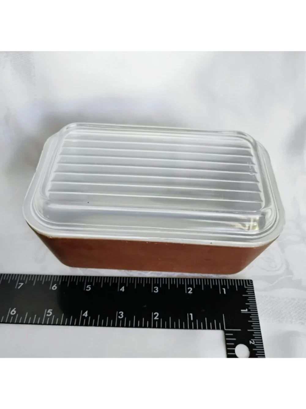 Vintage Pyrex Old Orchard Refrigerator Dishes Set of 3 with Lids, 501 502 Brown